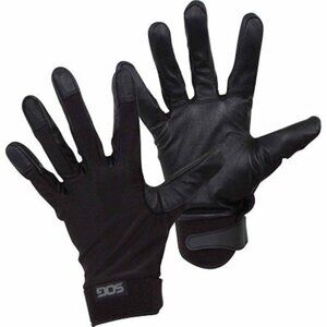 SOG Grip Lightweight Black Tactical Gloves Leather Palm YPG002SOG Size 2XL NWT